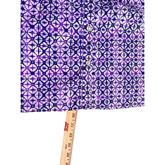 Catherines. ￼ Purple and white geometrical pattern button down  ￼ three-quarter - Picture 11 of 11
